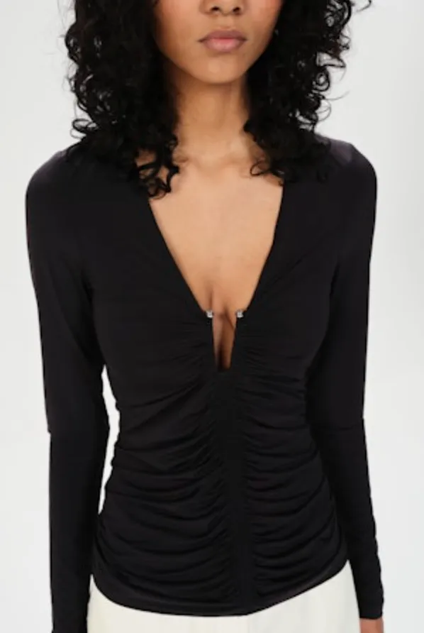 ALBERTI BAILEY LONGSLEEVE TOP - BLACK