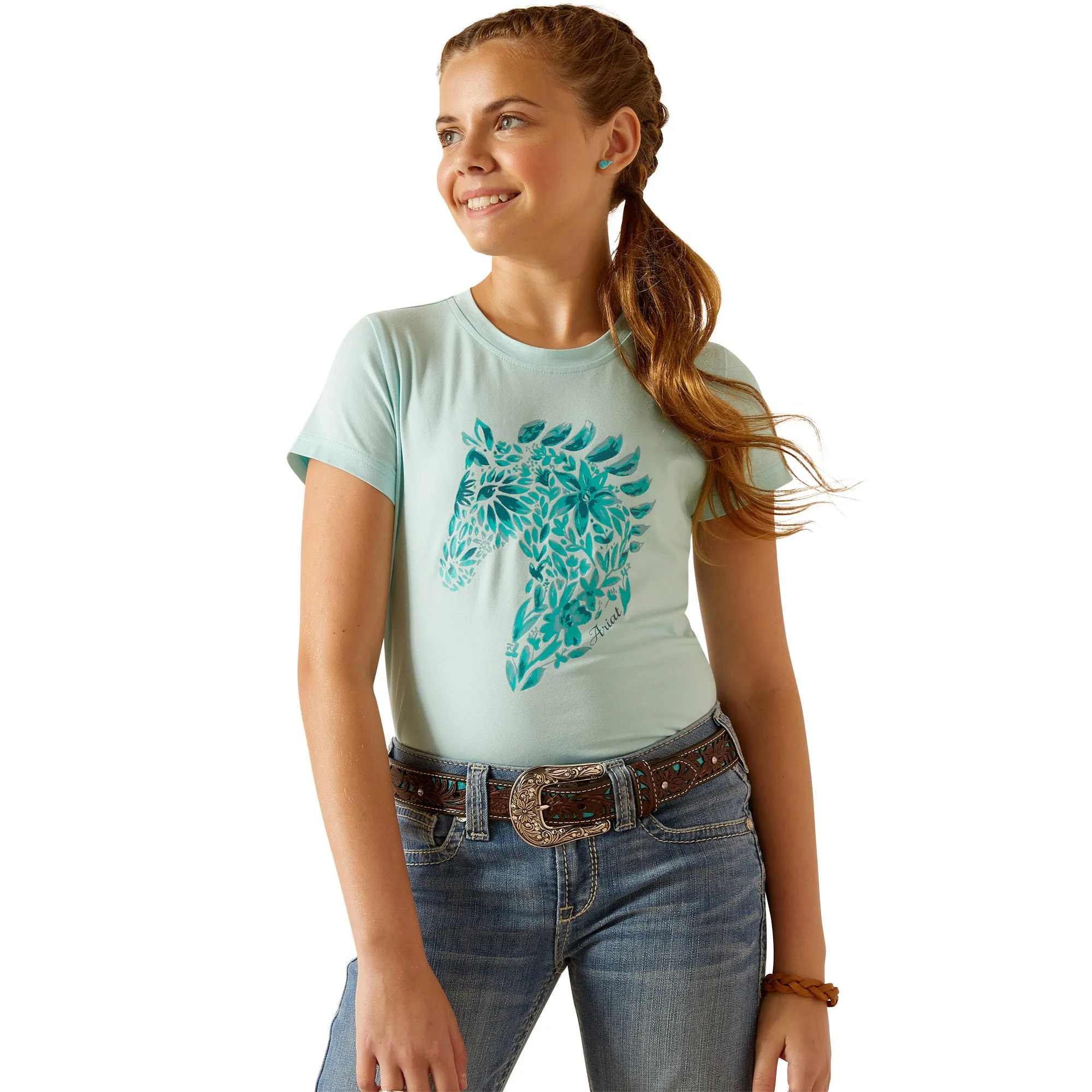 Ariat Girls Floral Mosaic Short Sleeve T-Shirt