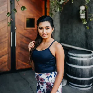 Ava Crop Top - Navy