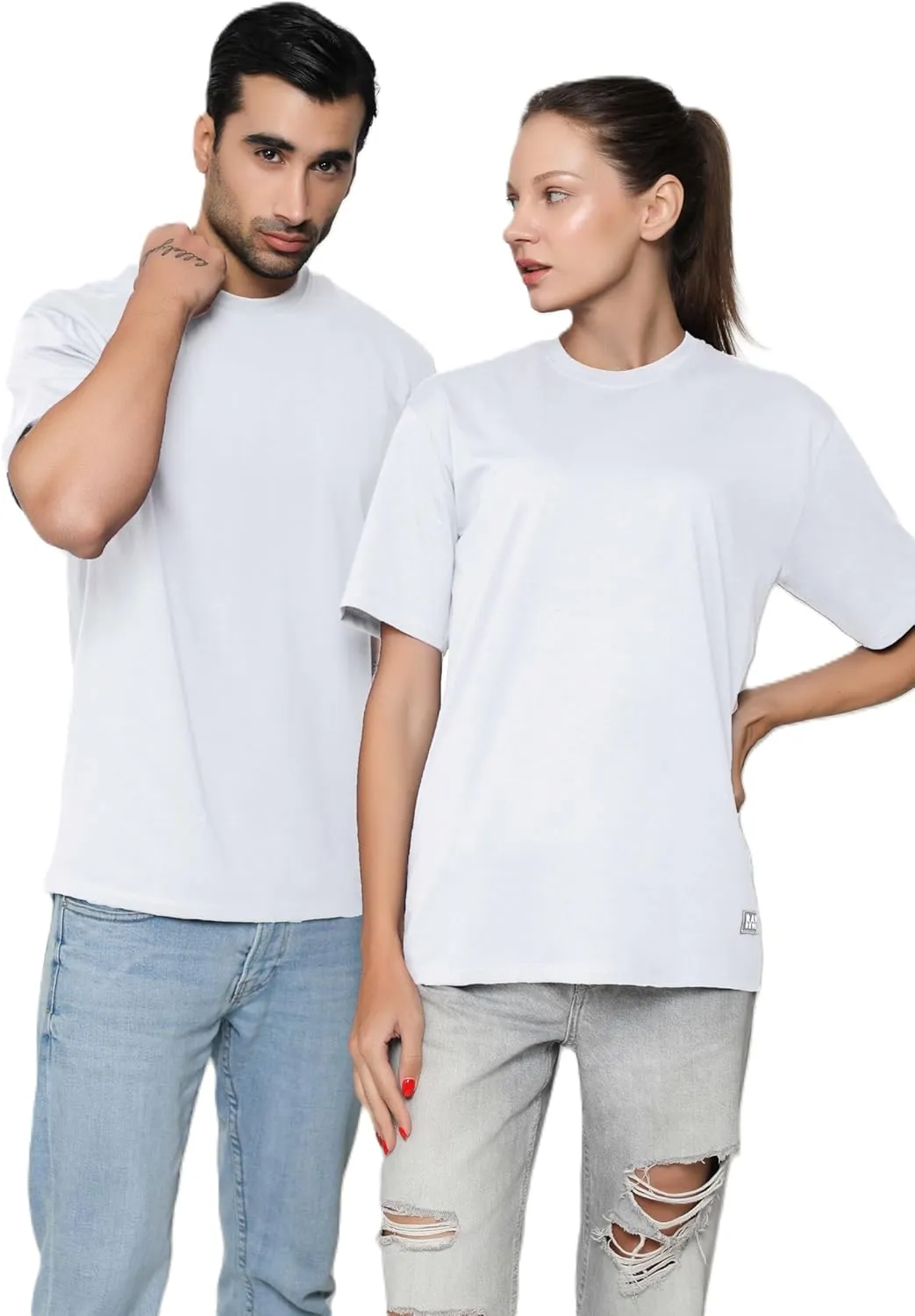 Crewneck 100% Certified Organic Cotton, Oversized Fit Soft Shirts for Men & Women