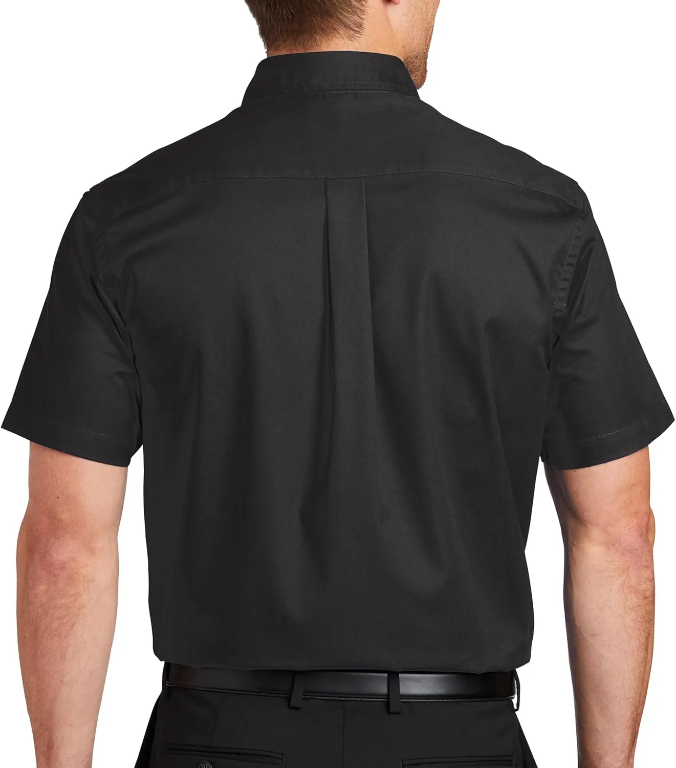Custom Short Sleeve Embroidered Button Up Shirts for Men Add Your Text Personalized Embroidery Easy Care Shirts