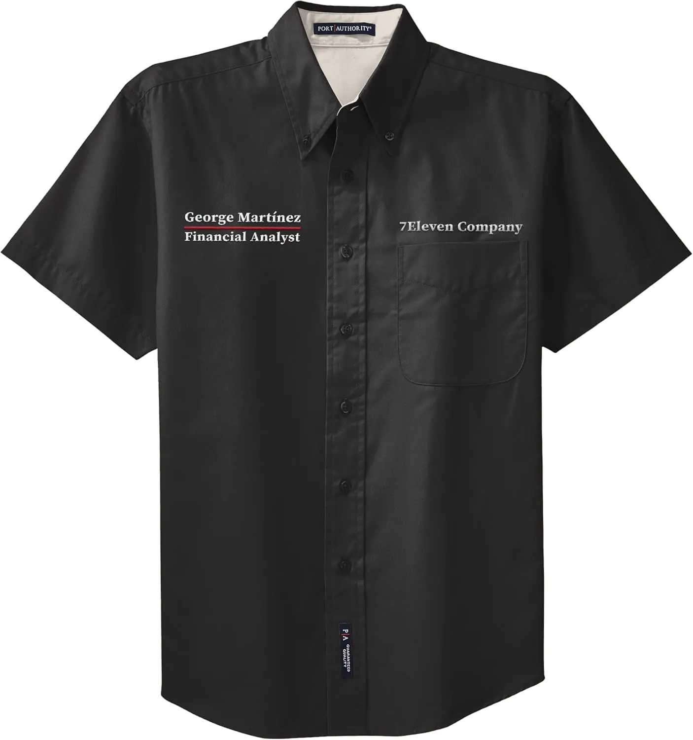 Custom Short Sleeve Embroidered Button Up Shirts for Men Add Your Text Personalized Embroidery Easy Care Shirts