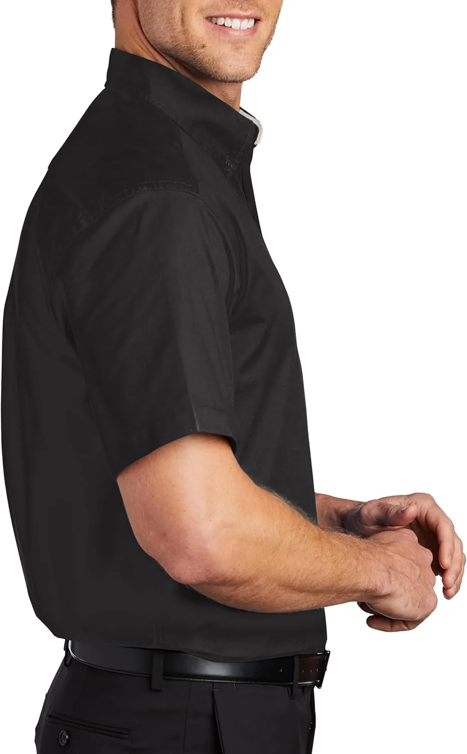 Custom Short Sleeve Embroidered Button Up Shirts for Men Add Your Text Personalized Embroidery Easy Care Shirts