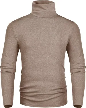 Derminpro Men's Slim Fit Soft Turtleneck Long Sleeve Pullover Lightweight T-Shirt