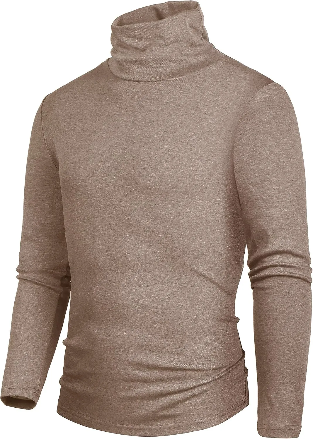 Derminpro Men's Slim Fit Soft Turtleneck Long Sleeve Pullover Lightweight T-Shirt