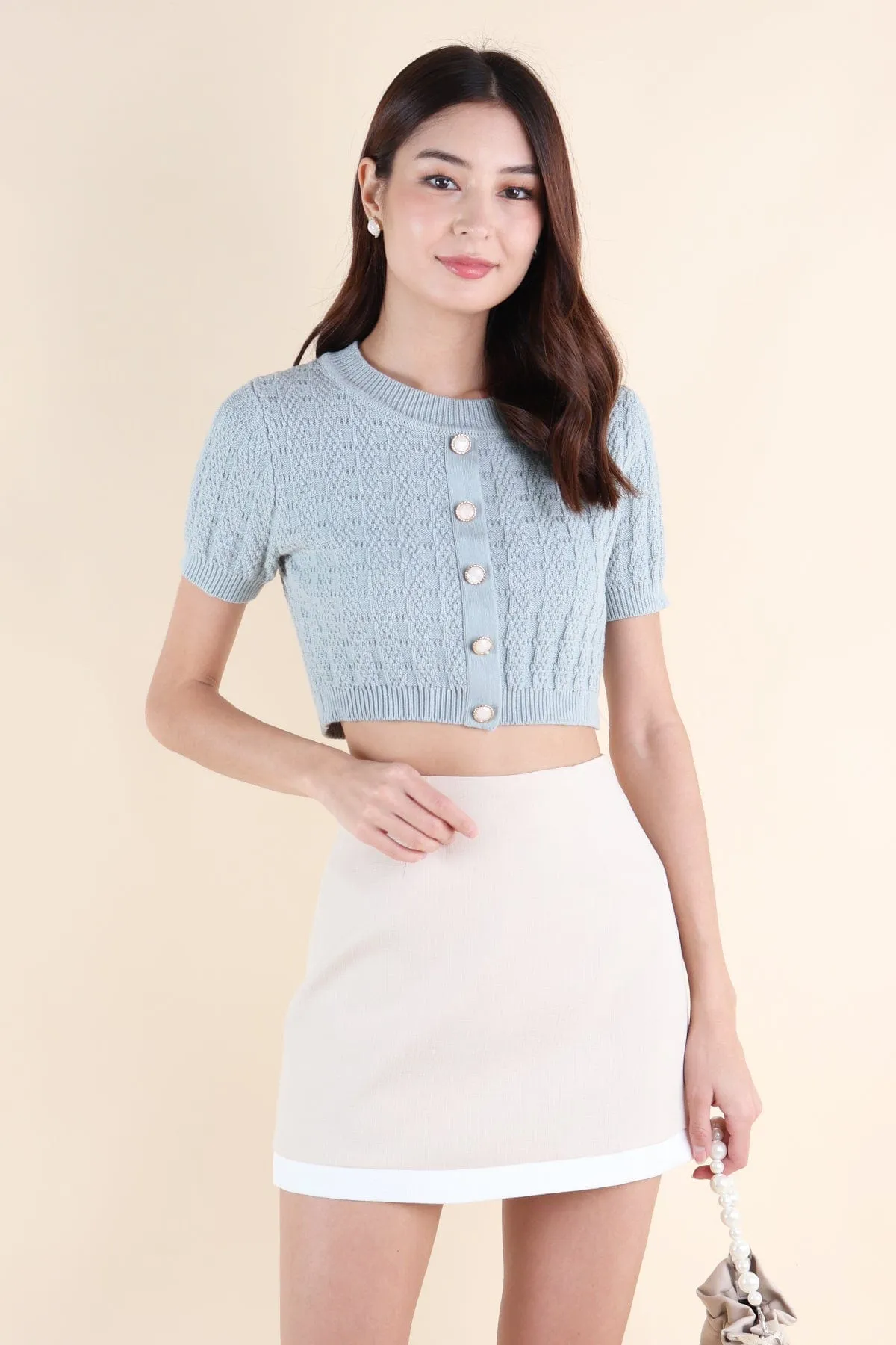 DOLCE CONTRAST SKORTS IN ECRU