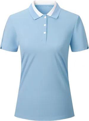 Esabel.C Women's Golf Polo Shirts Moisture Wicking Short Sleeve Polo Shirts Collared Quick Dry for Tennis & Golf