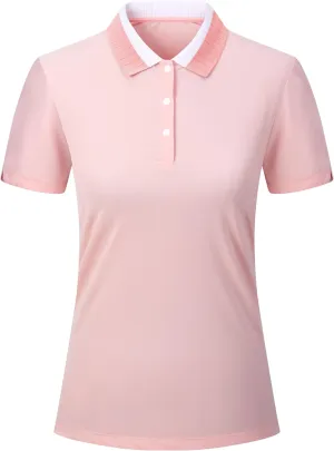 Esabel.C Women's Golf Polo Shirts Moisture Wicking Short Sleeve Polo Shirts Collared Quick Dry for Tennis & Golf