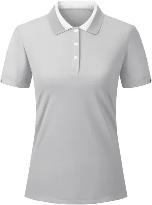 Esabel.C Women's Golf Polo Shirts Moisture Wicking Short Sleeve Polo Shirts Collared Quick Dry for Tennis & Golf