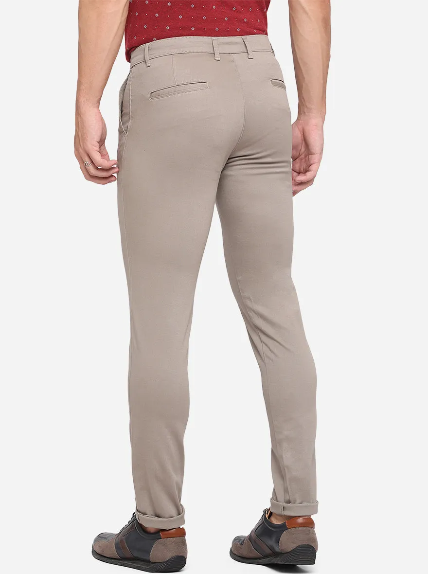 Grey Solid Neo Fit Casual Trouser | Greenfibre