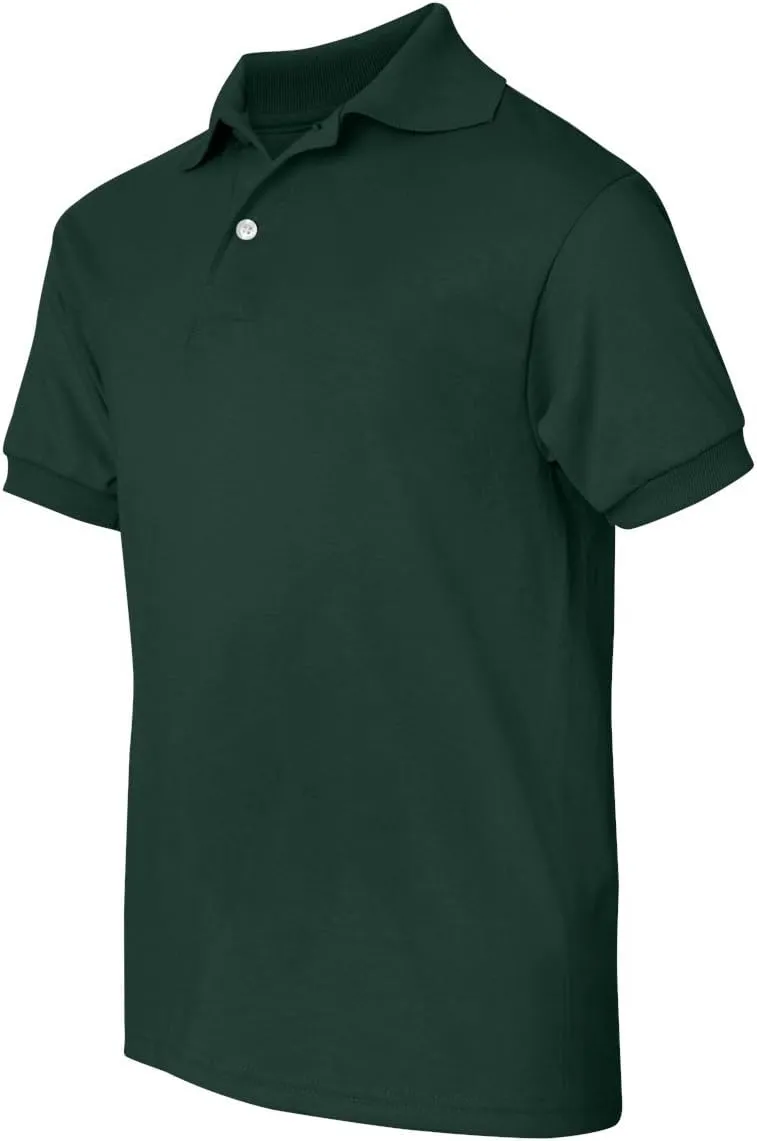 Hanes Boys' Short Sleeve Eco Smart Jersey Polo