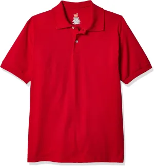 Hanes Boys' Short Sleeve Eco Smart Jersey Polo