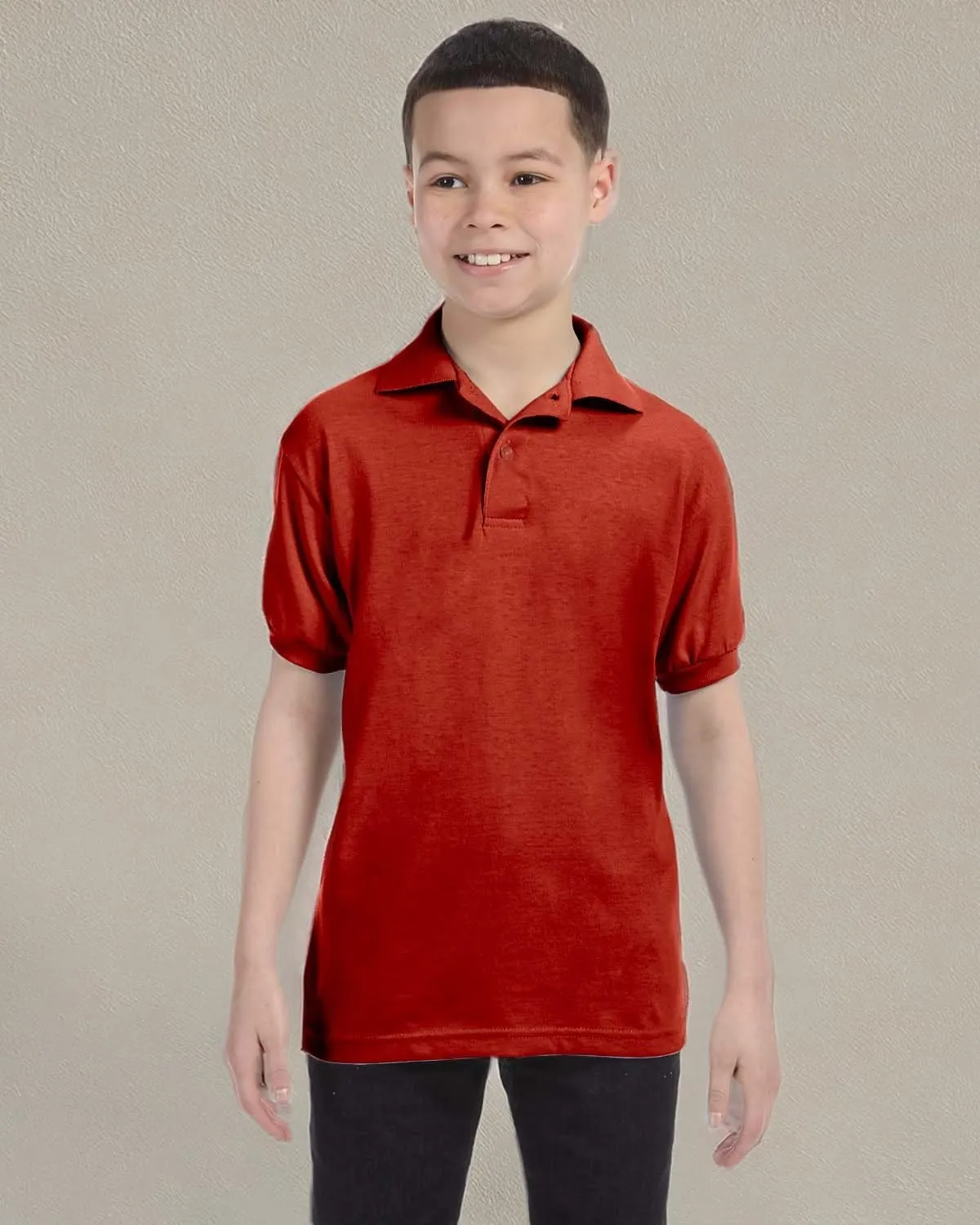 Hanes Boys' Short Sleeve Eco Smart Jersey Polo