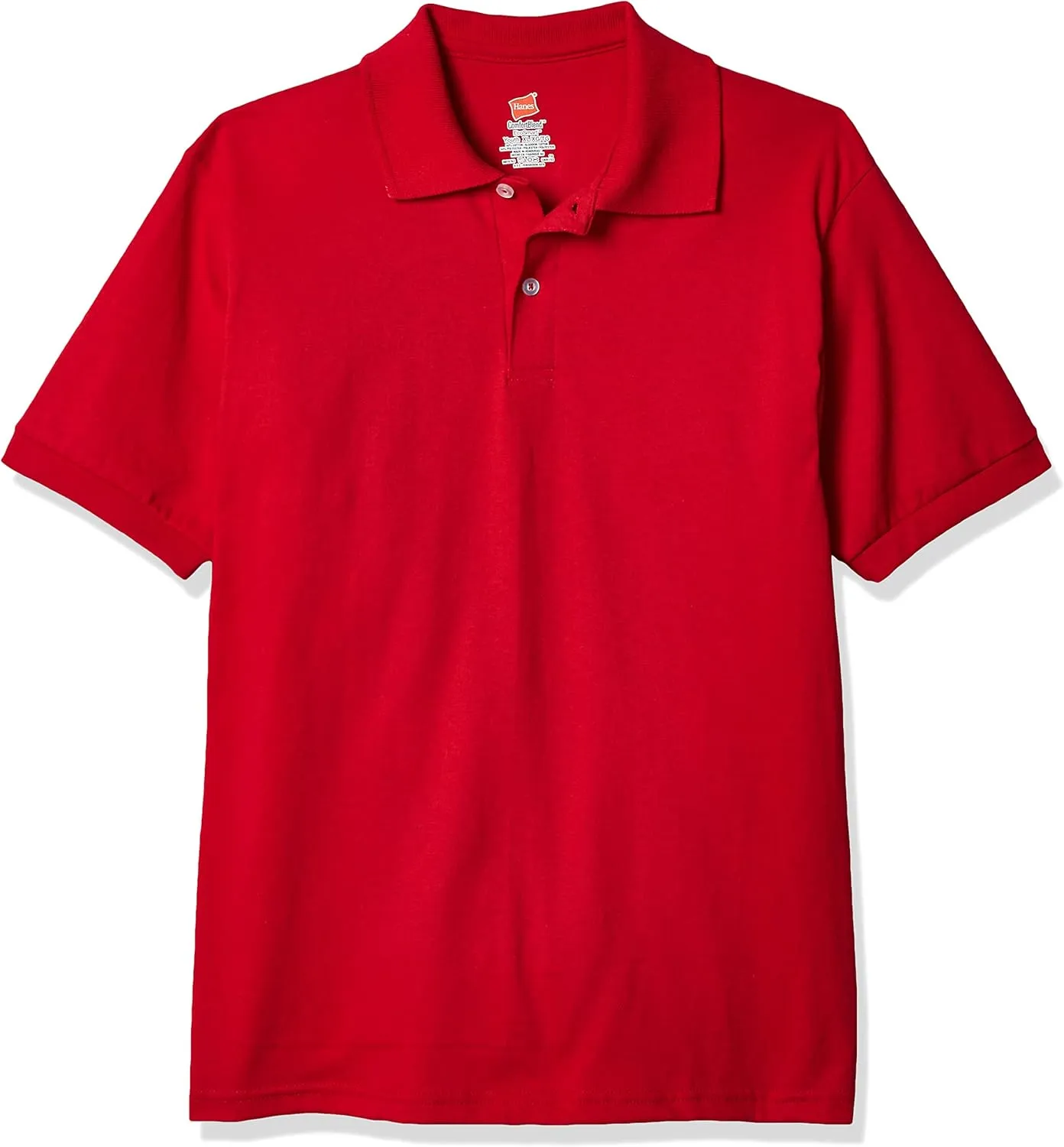 Hanes Boys' Short Sleeve Eco Smart Jersey Polo