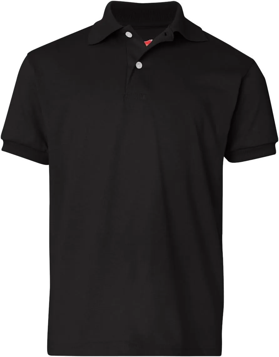Hanes Boys' Short Sleeve Eco Smart Jersey Polo