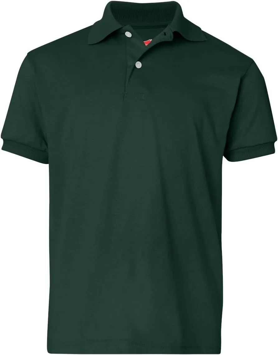 Hanes Boys' Short Sleeve Eco Smart Jersey Polo
