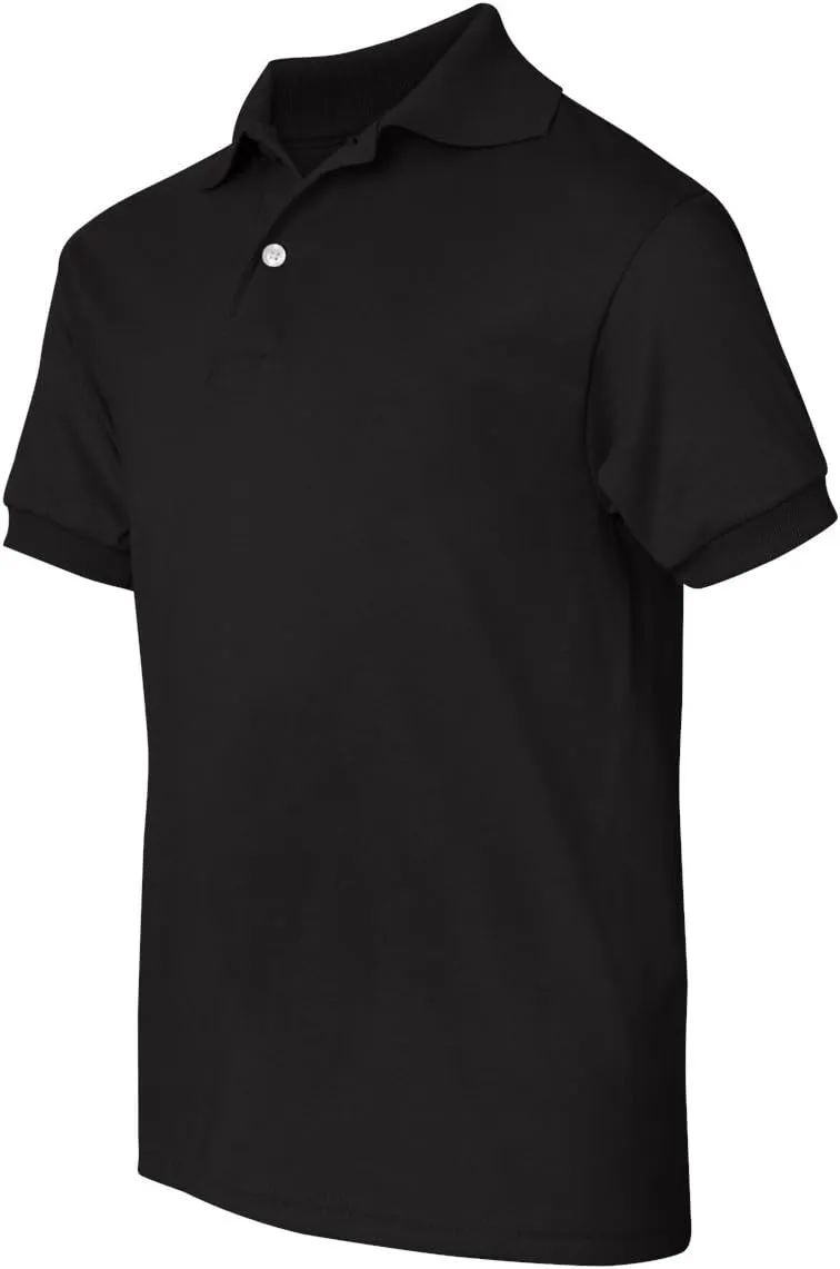 Hanes Boys' Short Sleeve Eco Smart Jersey Polo