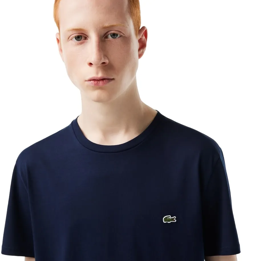Lacoste mens Short Sleeve Crew Neck Pima Cotton Jersey T-shirt