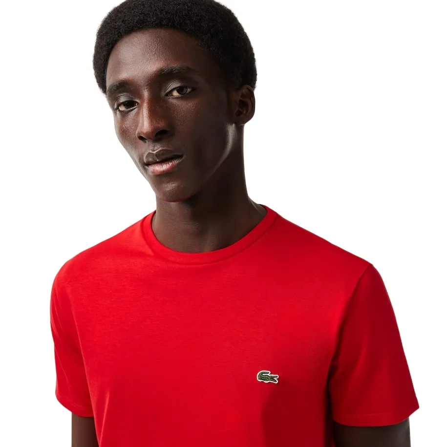 Lacoste mens Short Sleeve Crew Neck Pima Cotton Jersey T-shirt