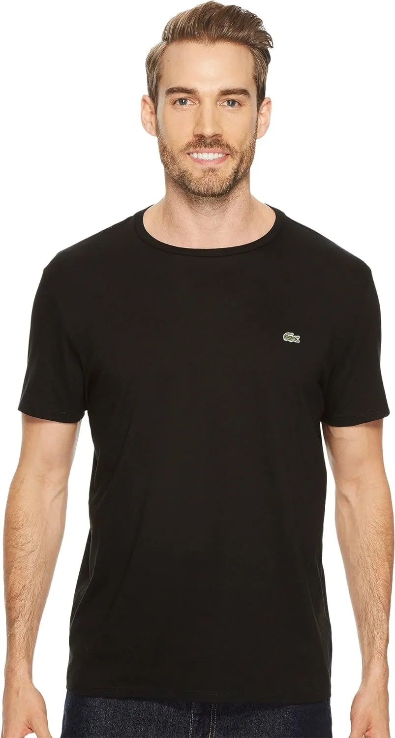Lacoste mens Short Sleeve Crew Neck Pima Cotton Jersey T-shirt