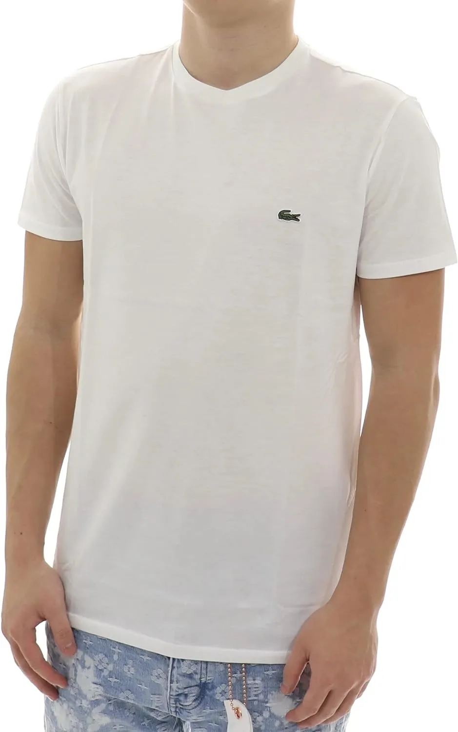 Lacoste mens Short Sleeve Crew Neck Pima Cotton Jersey T-shirt
