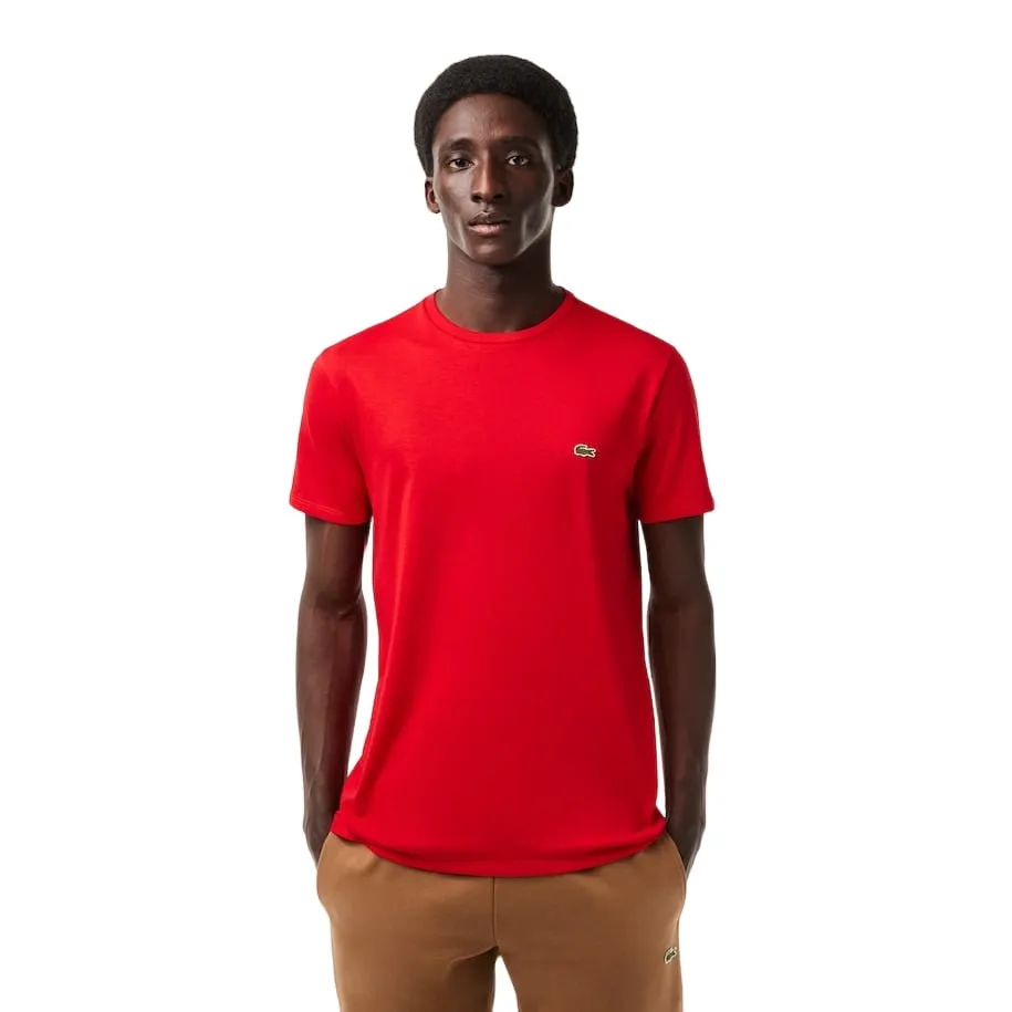 Lacoste mens Short Sleeve Crew Neck Pima Cotton Jersey T-shirt