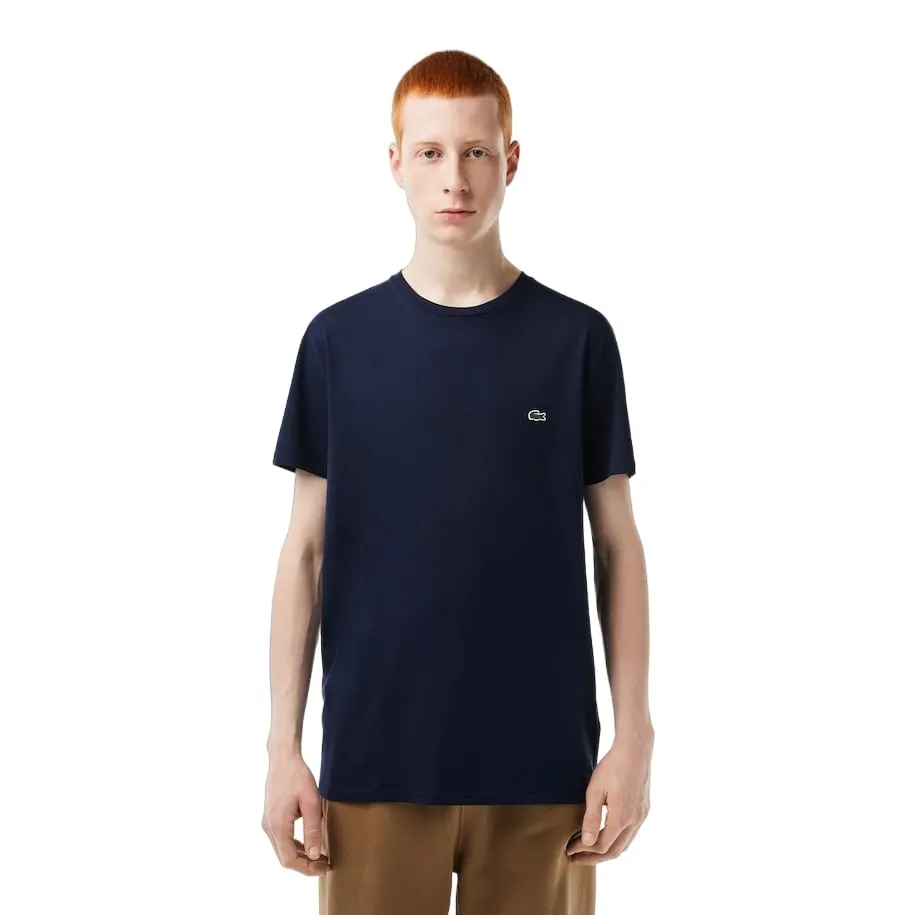 Lacoste mens Short Sleeve Crew Neck Pima Cotton Jersey T-shirt
