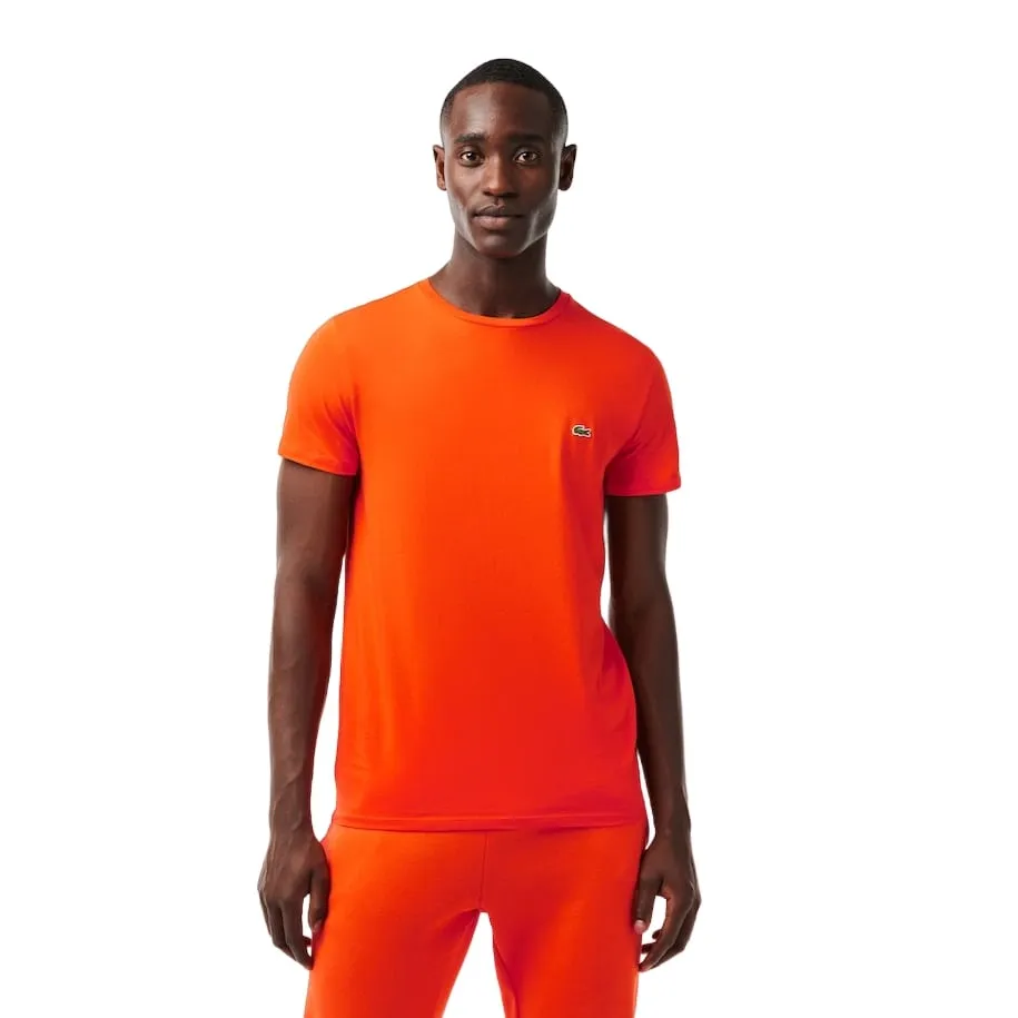 Lacoste mens Short Sleeve Crew Neck Pima Cotton Jersey T-shirt