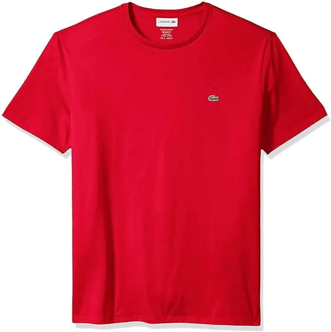 Lacoste mens Short Sleeve Crew Neck Pima Cotton Jersey T-shirt