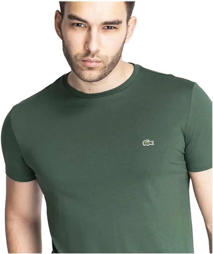 Lacoste mens Short Sleeve Crew Neck Pima Cotton Jersey T-shirt