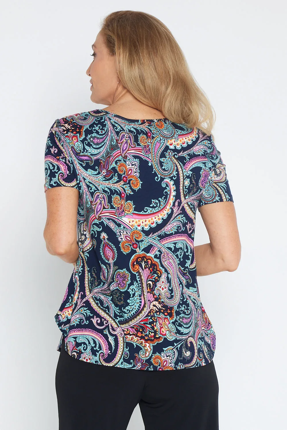 Postage Soft Top - Navy Paisley