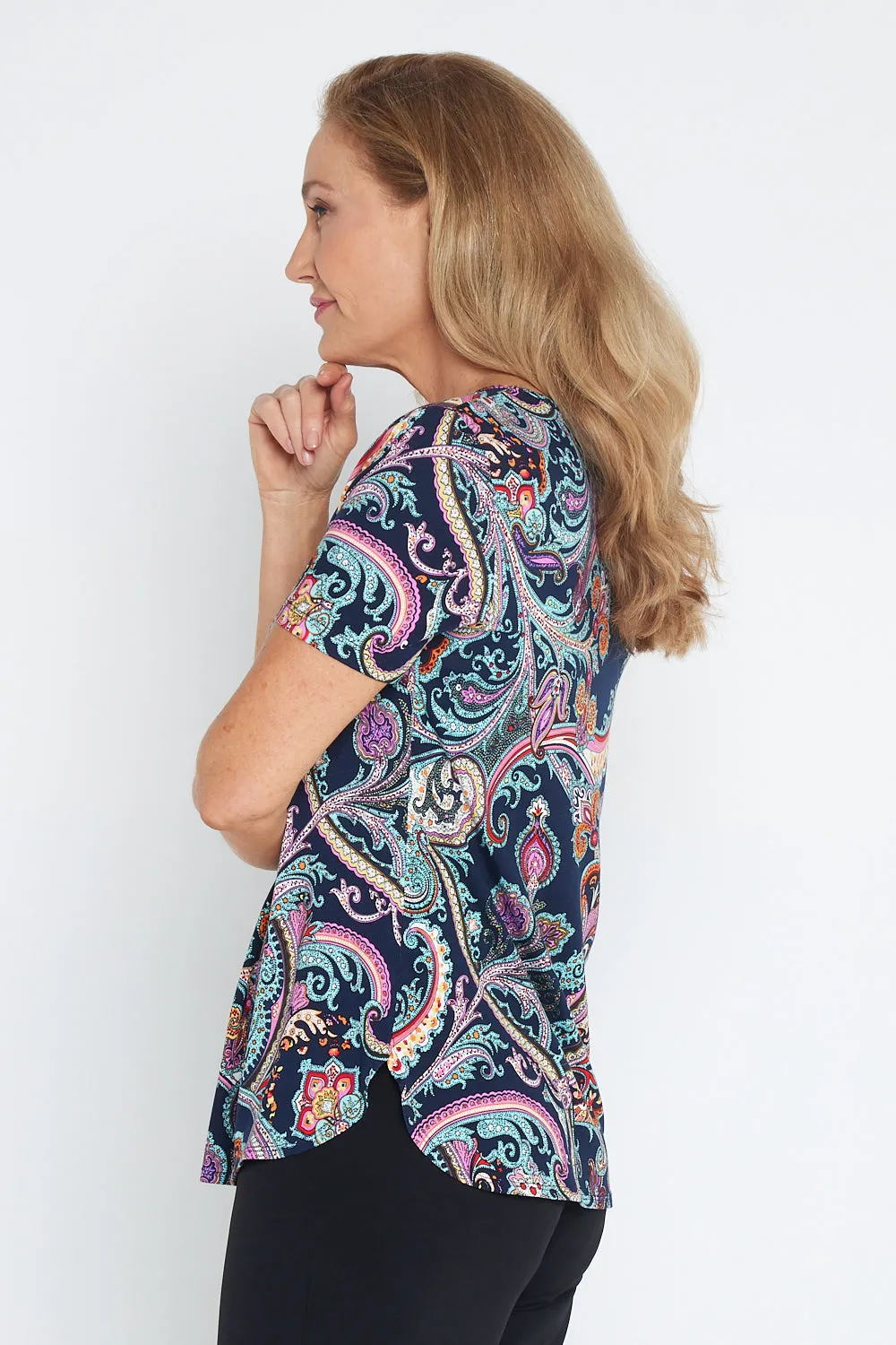 Postage Soft Top - Navy Paisley