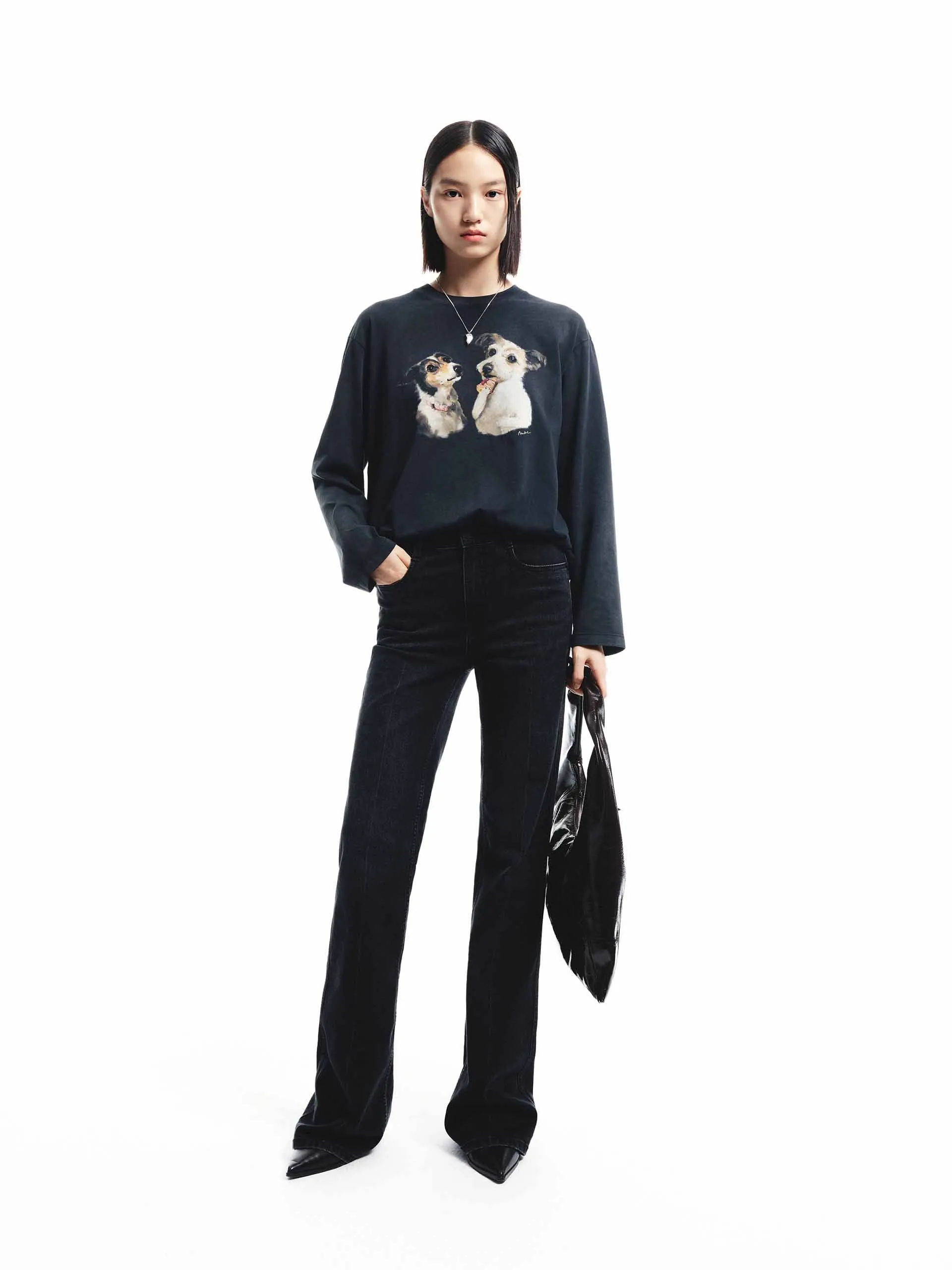 Puppy Print Loose T-shirt