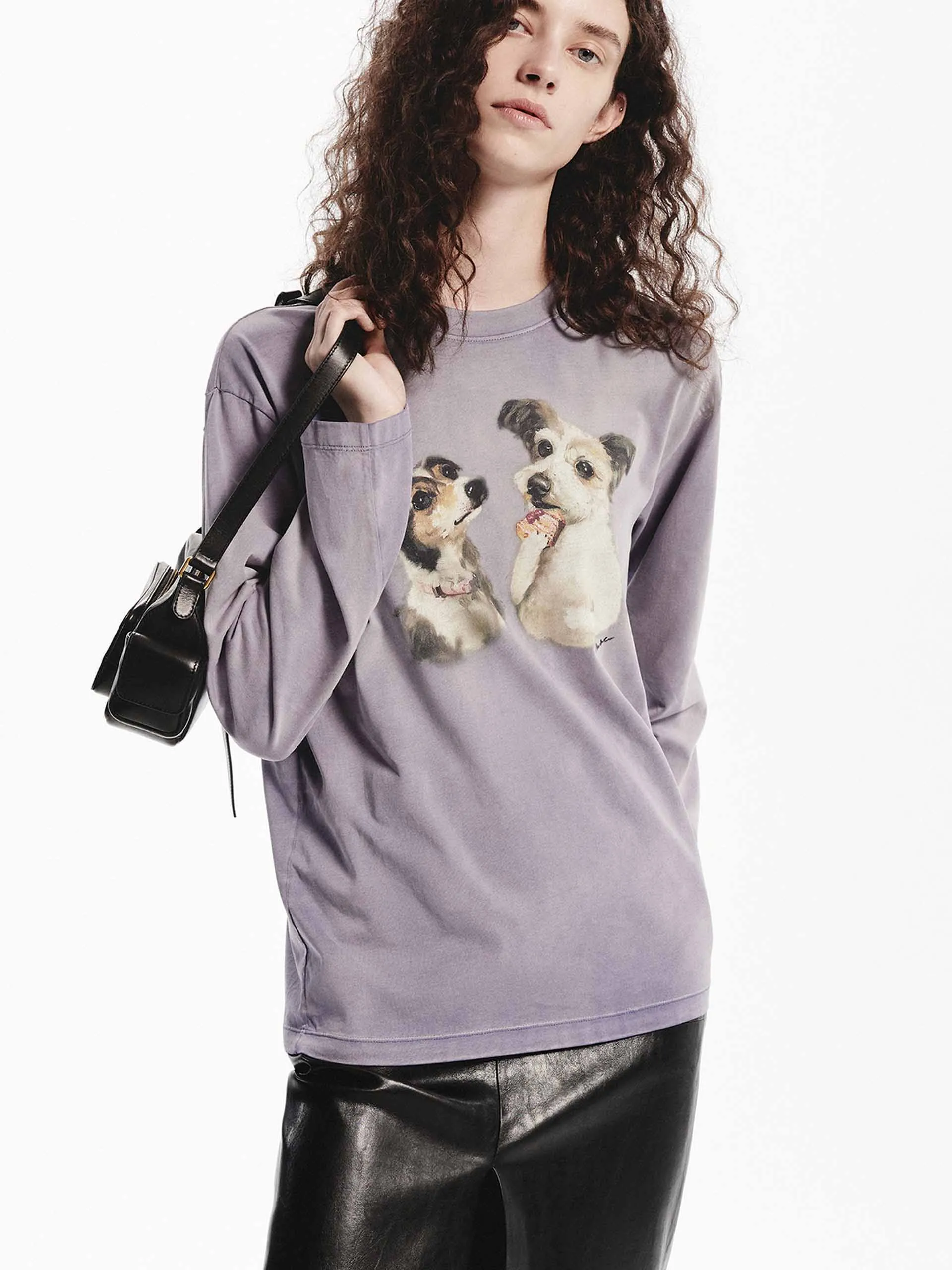 Puppy Print Loose T-shirt