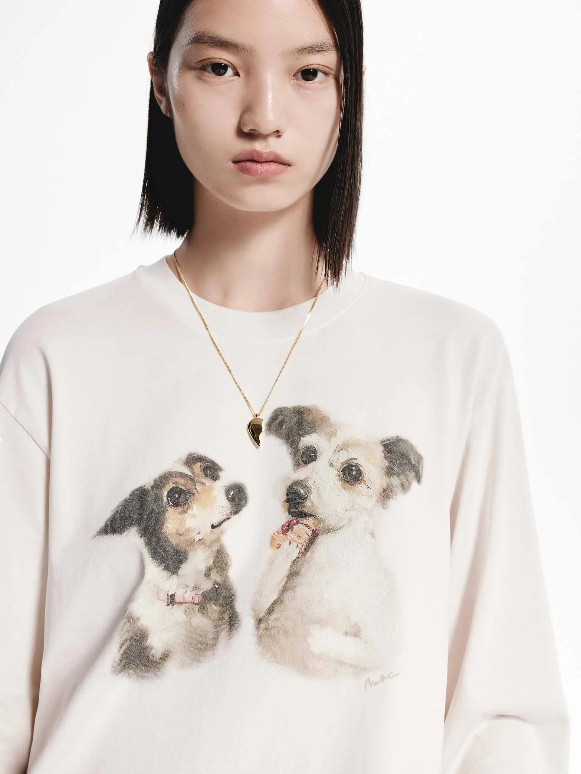 Puppy Print Loose T-shirt