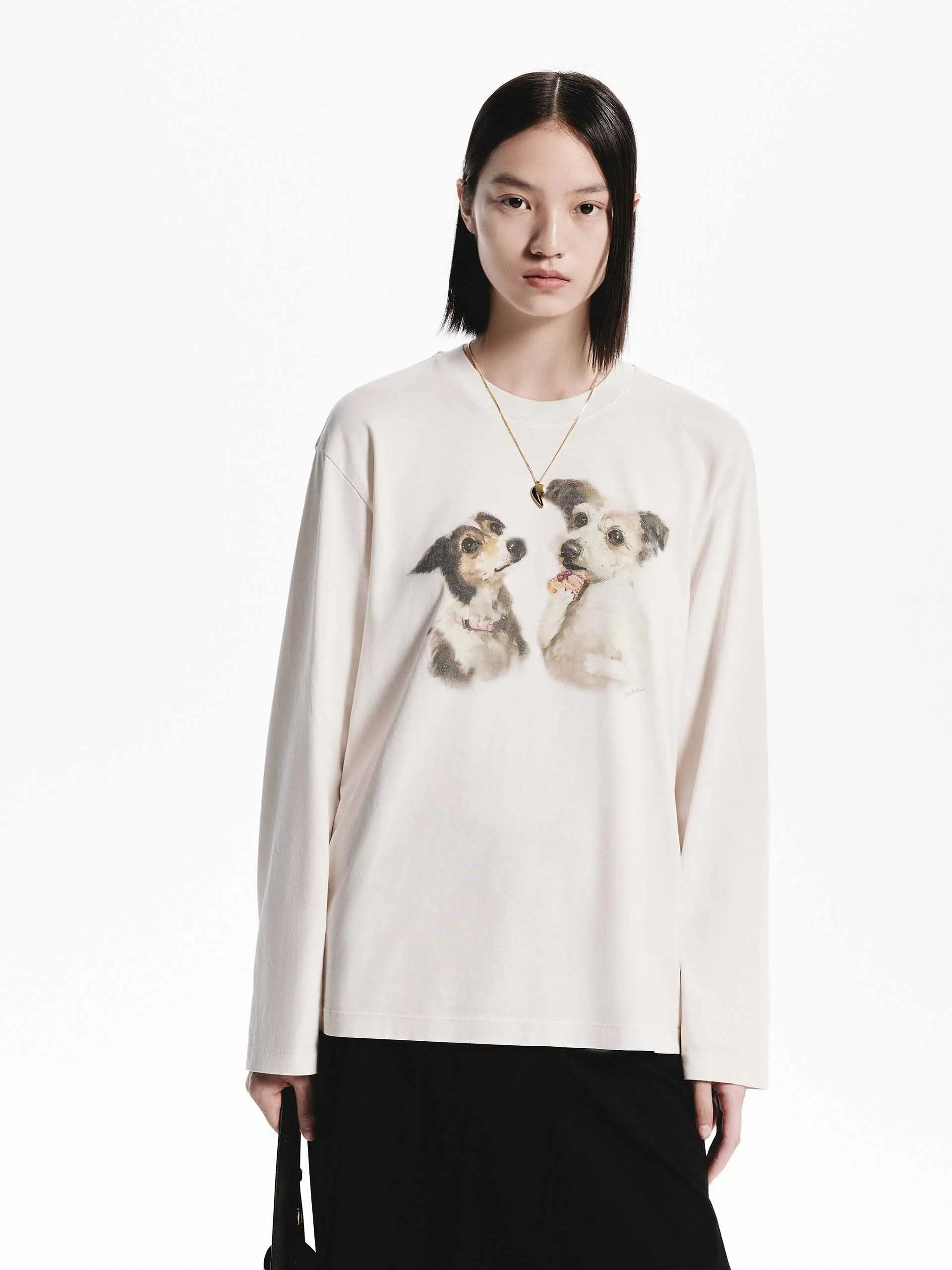 Puppy Print Loose T-shirt