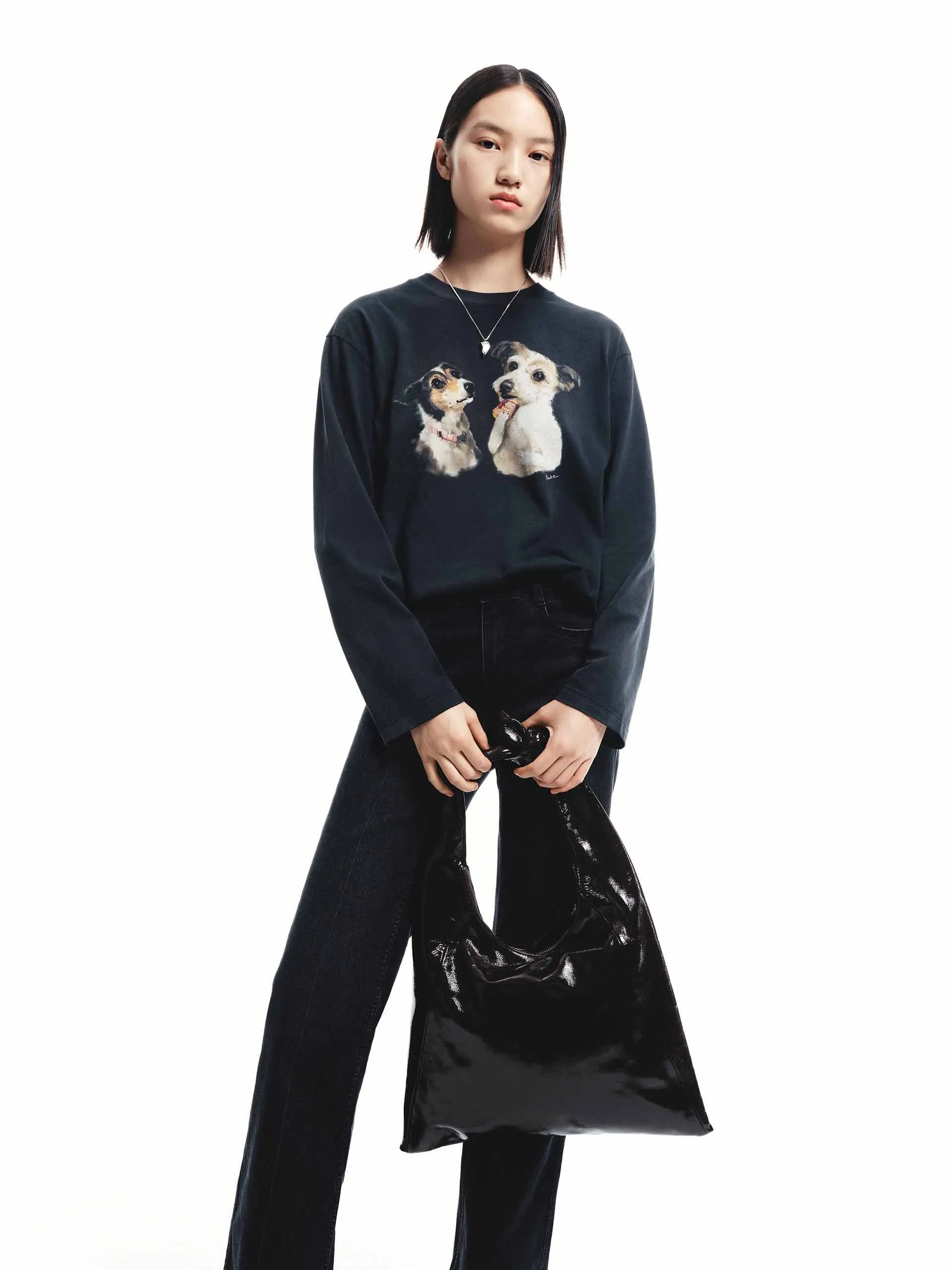 Puppy Print Loose T-shirt