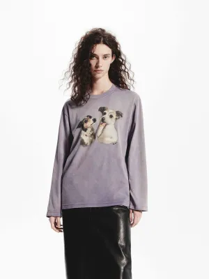 Puppy Print Loose T-shirt